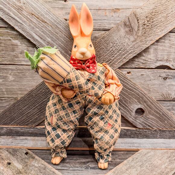 Pair of Vintage Anthropomorphic Mr and Mrs Easter Bunny-Bendable Soft Bodies - Picture 6 of 9